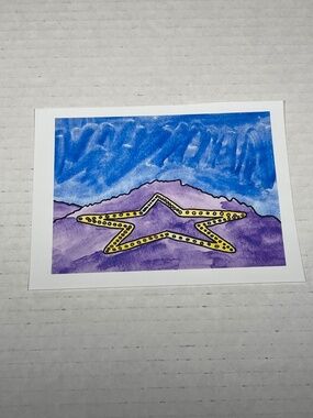 Palmer Lake Star Colorado Watercolor Painting Art Print Vinyl Cut Sticker